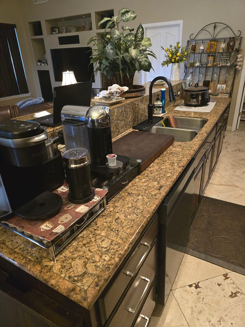 Kitchen, Fireplace & Master Bath Retreat in Surprise, AZ, Kitchen & Fireplace, before photo 6