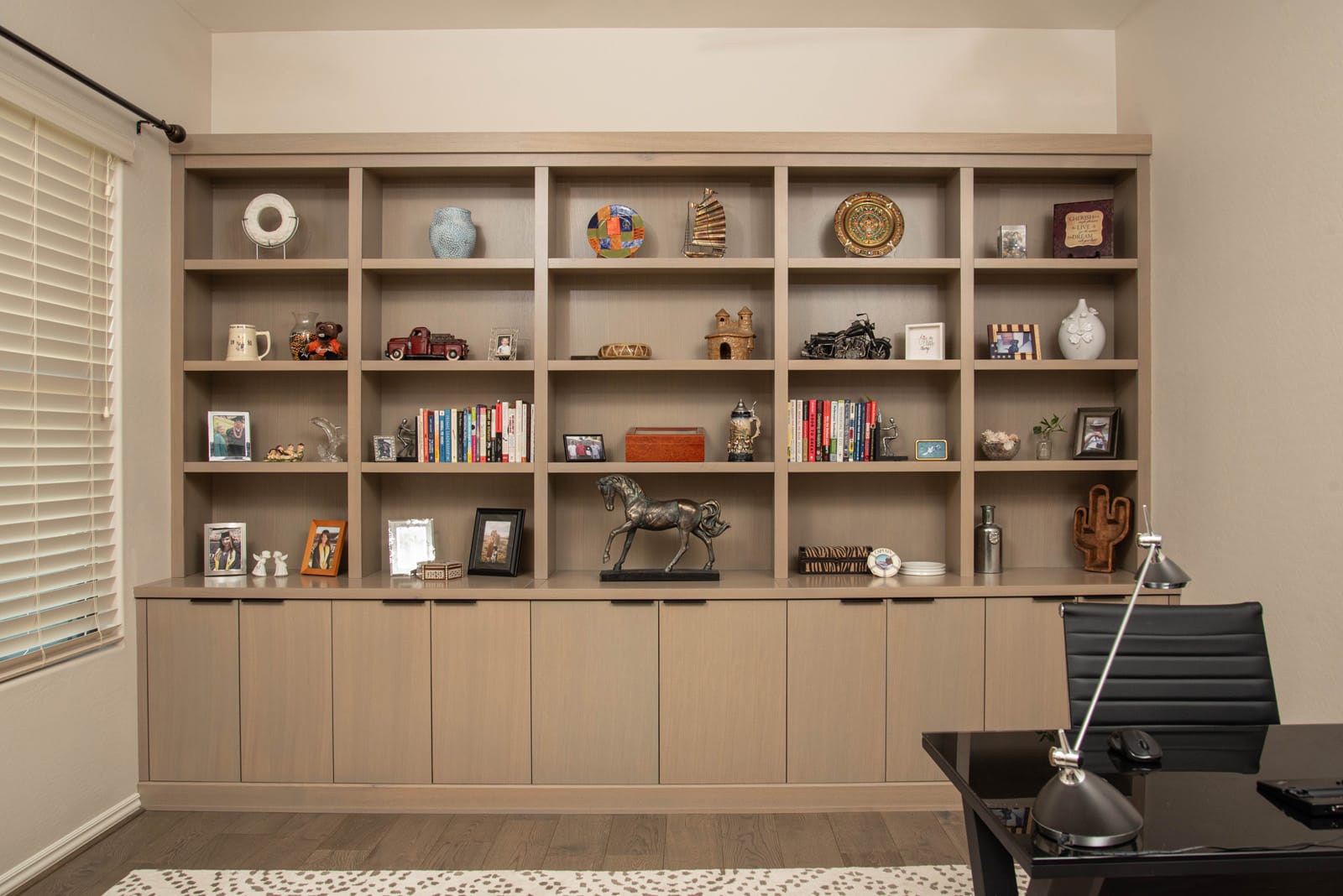 Media Wall, Office & Beverage Center in Surprise, AZ, Den & Home Office, after photo 1