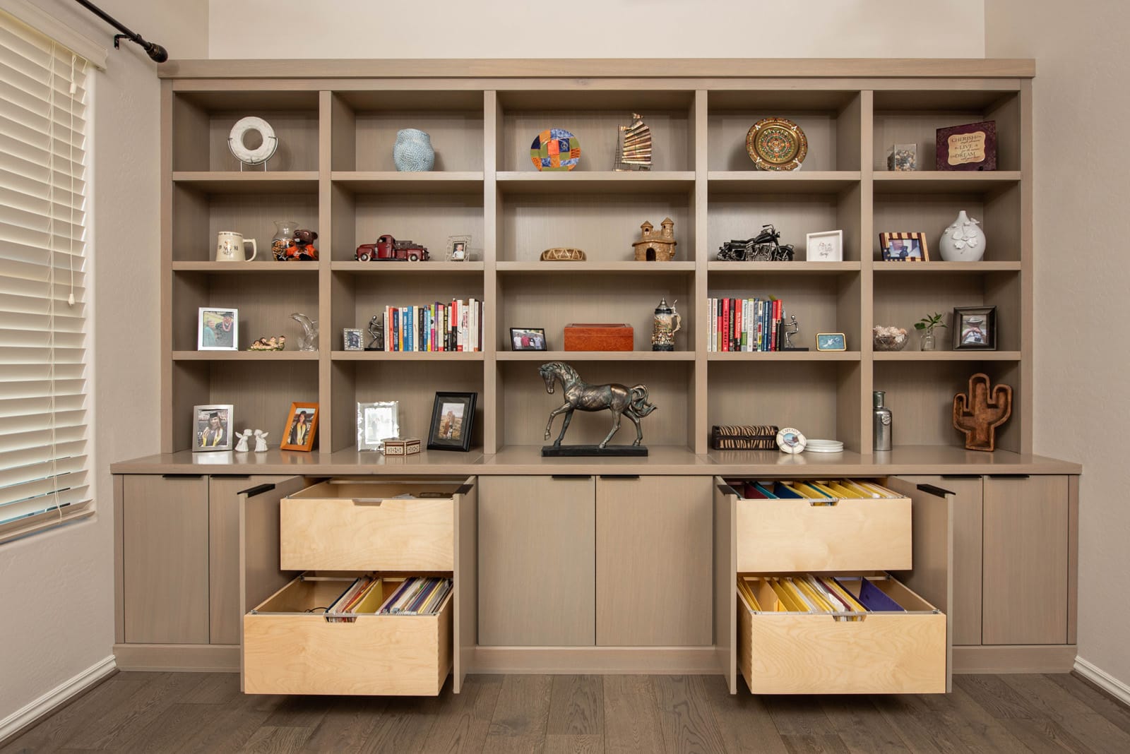 Office built-in with file drawers