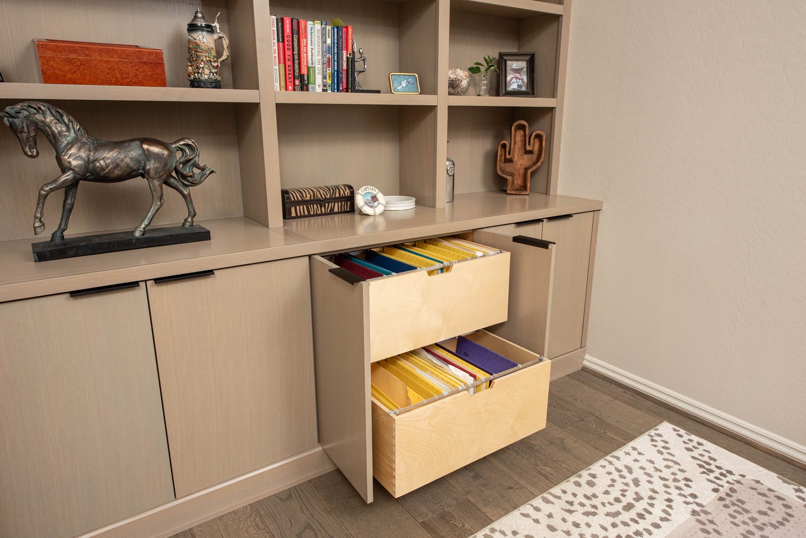 Media Wall, Office & Beverage Center in Surprise, AZ, Den & Home Office, after photo 3