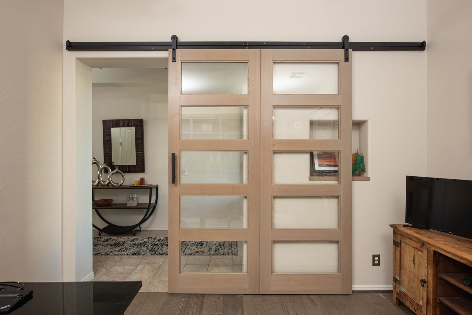 Media Wall, Office & Beverage Center in Surprise, AZ, Den & Home Office, after photo 4