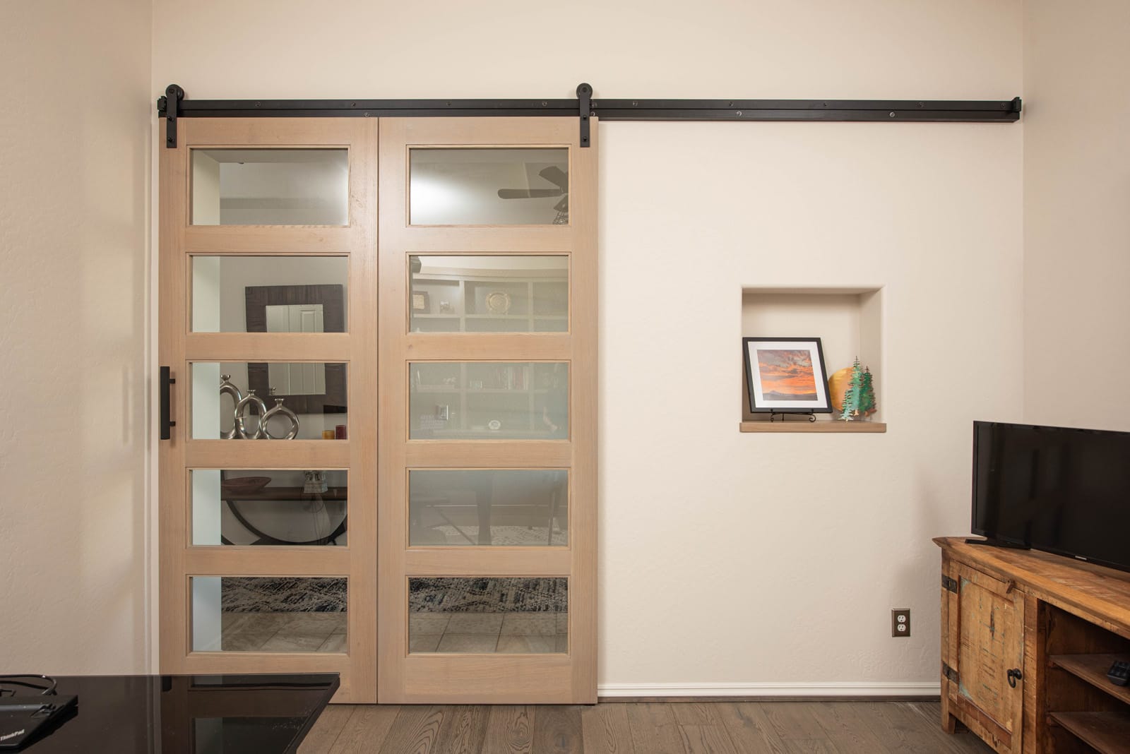 Media Wall, Office & Beverage Center in Surprise, AZ, Den & Home Office, after photo 5