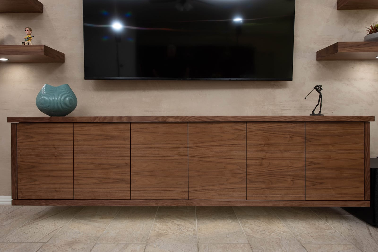 Media Wall, Office & Beverage Center in Surprise, AZ, Living-Room Media Wall, after photo 2