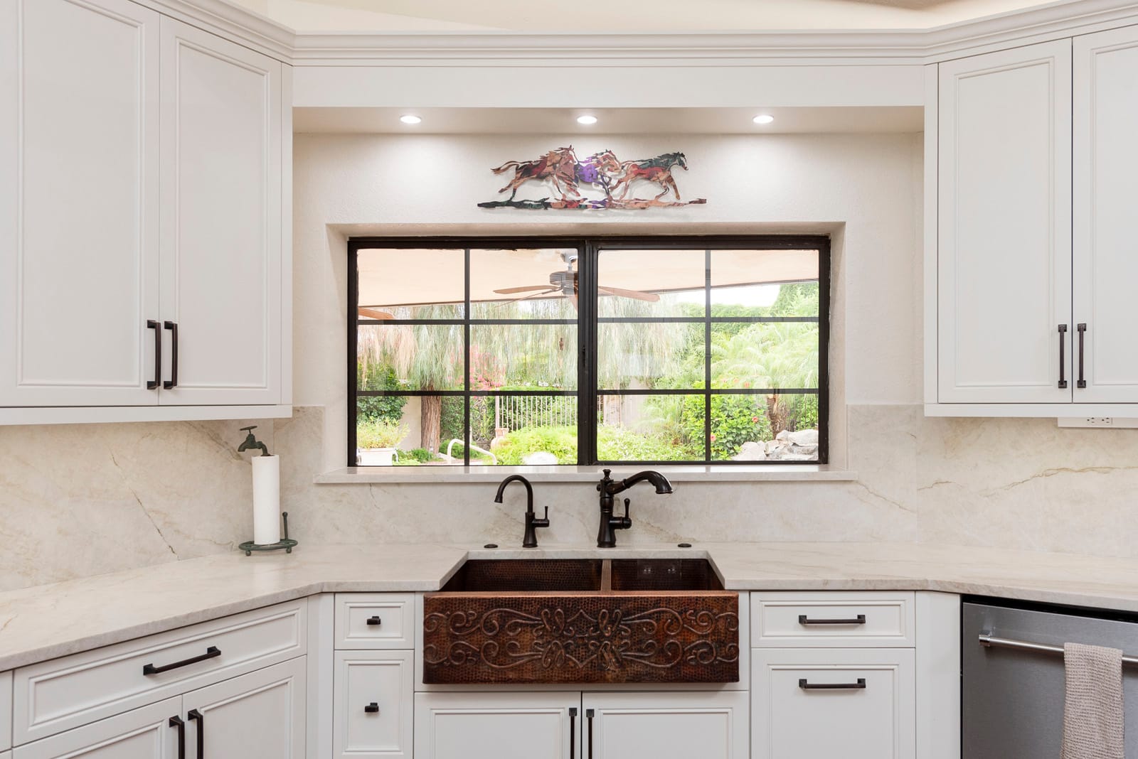 Bright White Kitchen with Custom Storage in Cave Creek, AZ, after photo 3