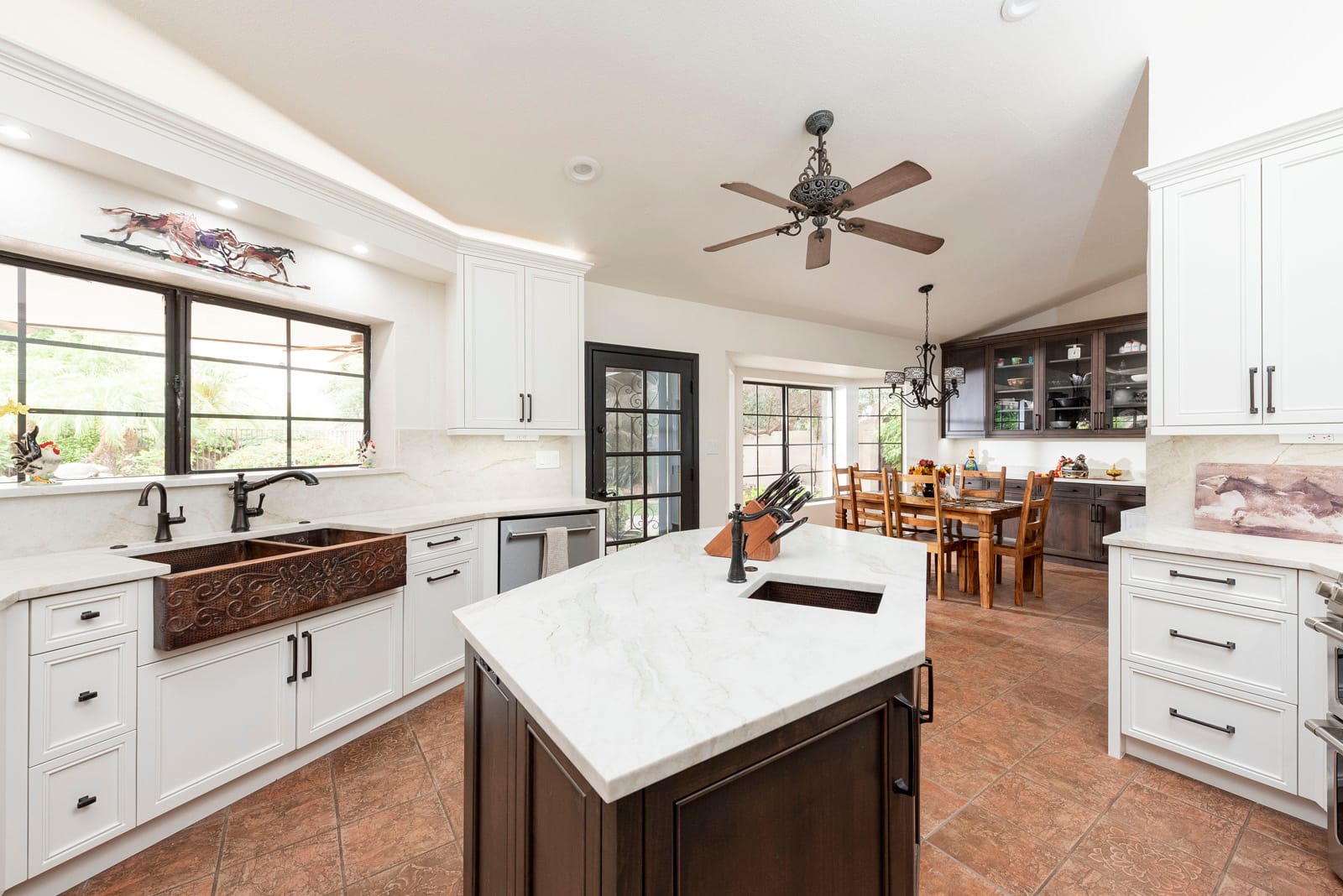 Bright White Kitchen with Custom Storage in Cave Creek, AZ, after photo 4