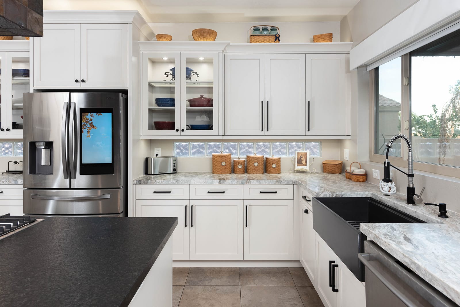 Custom White Kitchen & Monogram Hood in Goodyear, AZ, after photo 3